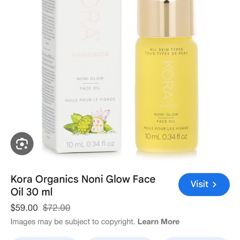 Kora Organics Radiant Noni Glow Face Oil - Vibrant Yellow